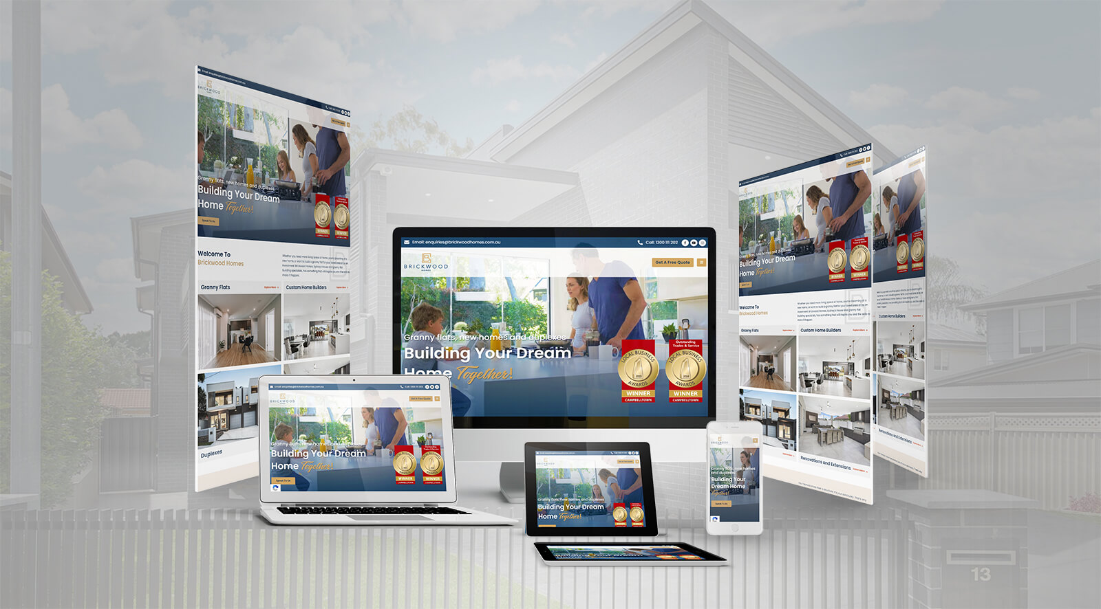 Brickwood Homes Website Mockup